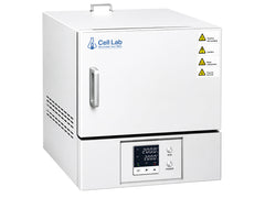 Cell Lab 1200°C ceramic fiber muffle furnace with standard, high precision or 64-segment programmable controllers for sintering and lab heat treatment.