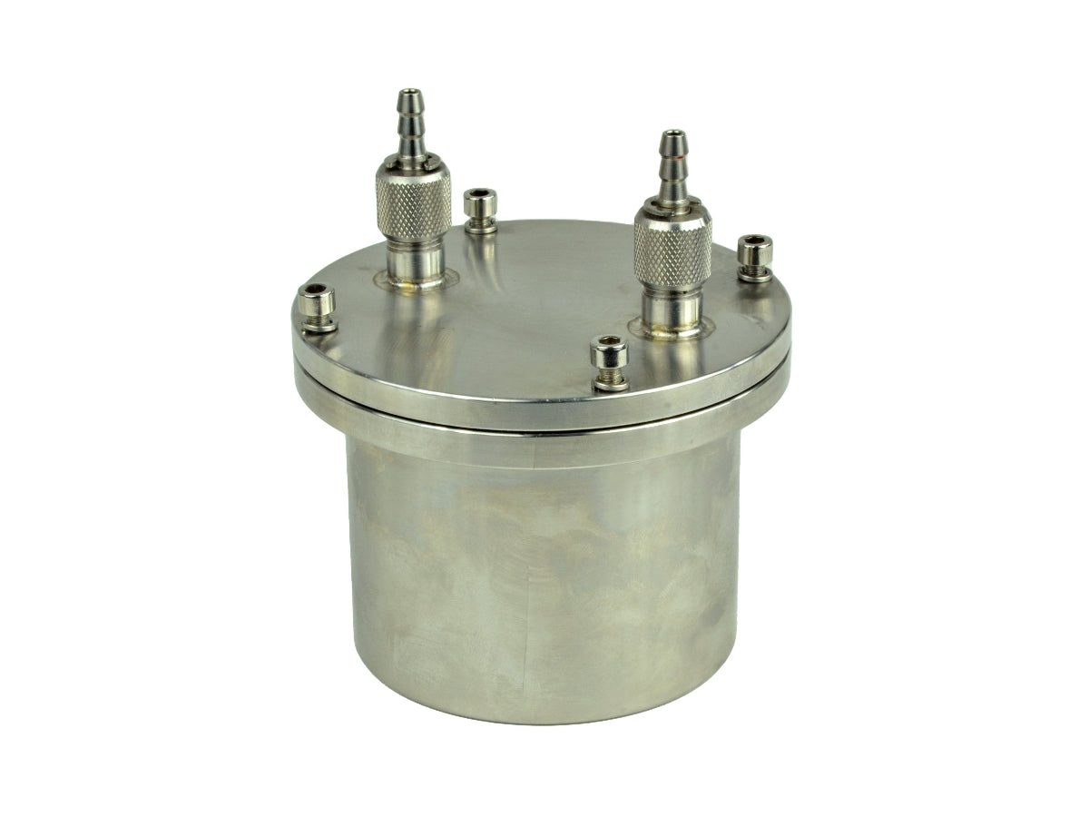 304 stainless steel vacuum planetary milling jars for sealed inert-gas grinding with corrosion resistance in battery, ceramic and metallurgy research.