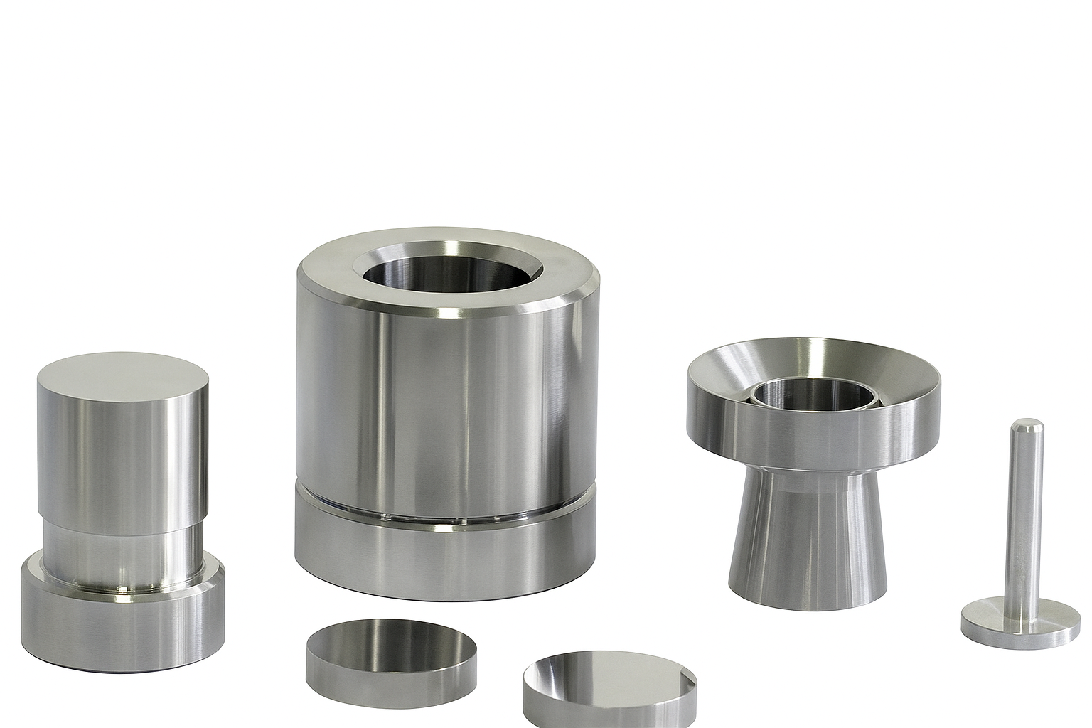 Cell Lab 40 mm XRF pellet pressing die set produces high-density pressed pellets for XRF spectroscopy in geology, cement, metallurgy, pharmaceuticals, and environmental analysis.