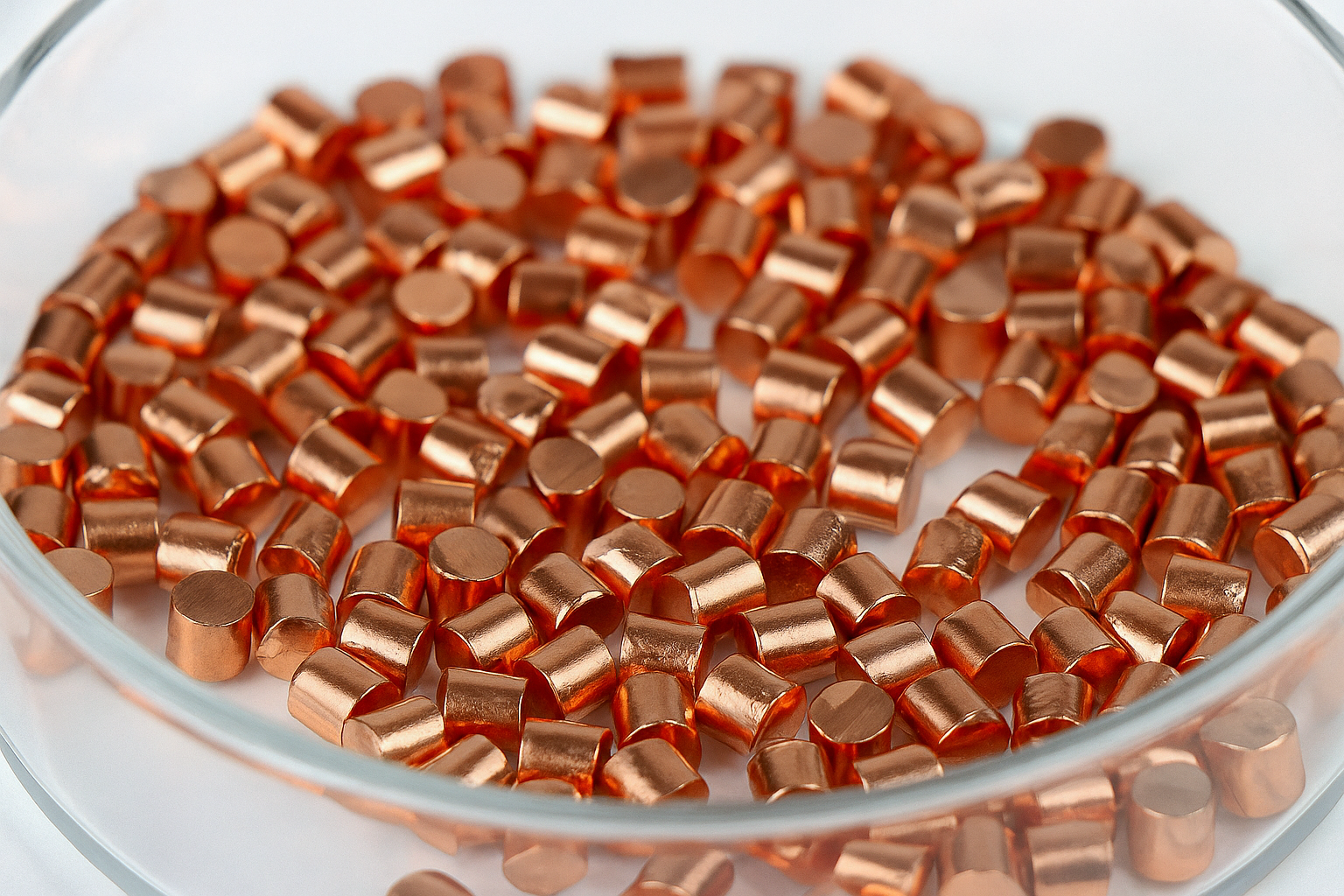 Cell Lab 5N (99.999%) Copper Pellets — ultra-pure Cu evaporation material for semiconductor, sensor, and optical coatings. Superior conductivity, high purity, and stable thin-film performance for precision vacuum deposition.