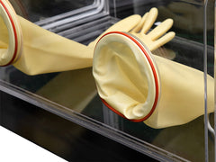 Cell Lab acrylic glove box provides a low-oxygen, low-moisture inert atmosphere for safe laboratory chemical handling, teaching and research use.