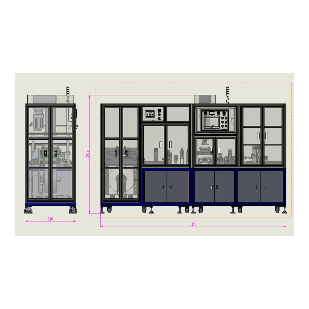Cell Lab automatic pouch-cell case forming machine with servo punching and roll-feeding offers ± 0.15 mm accuracy, wrinkle-free laminated film shaping, and intelligent tension control for battery R&D and production.