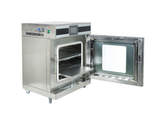 Cell Lab automatic precision vacuum drying oven with pluggable shelf heating and touchscreen PID control offers independent shelf temperature zones, automatic vacuum regulation, and optional integrated pump for precise low-pressure drying.