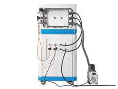 Cell Lab 25T Automatic Vacuum Heated Press with 300°C, -0.1 MPa, Dual Plates 180×180/200×200 mm, programmable hold for battery, polymer & ceramics research.