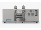 Cell Lab benchtop heated roller press (up to 120 °C) for battery electrode calendaring offers ≤ 2 µm precision, variable-speed control, and compact glovebox-compatible design for R&D densification.