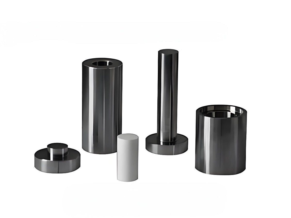 Cell Lab dry pellet pressing die sets with deeper sleeve & scale anvil. Hardened alloy steel, HRC60–62, designed for thick pellet preparation in FTIR, ceramics, pharma & materials R&D.