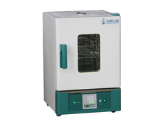 Cell Lab hot air sterilizing drying oven features forced air convection, and safety limiters for dry-heat sterilization of laboratory glassware and instruments.