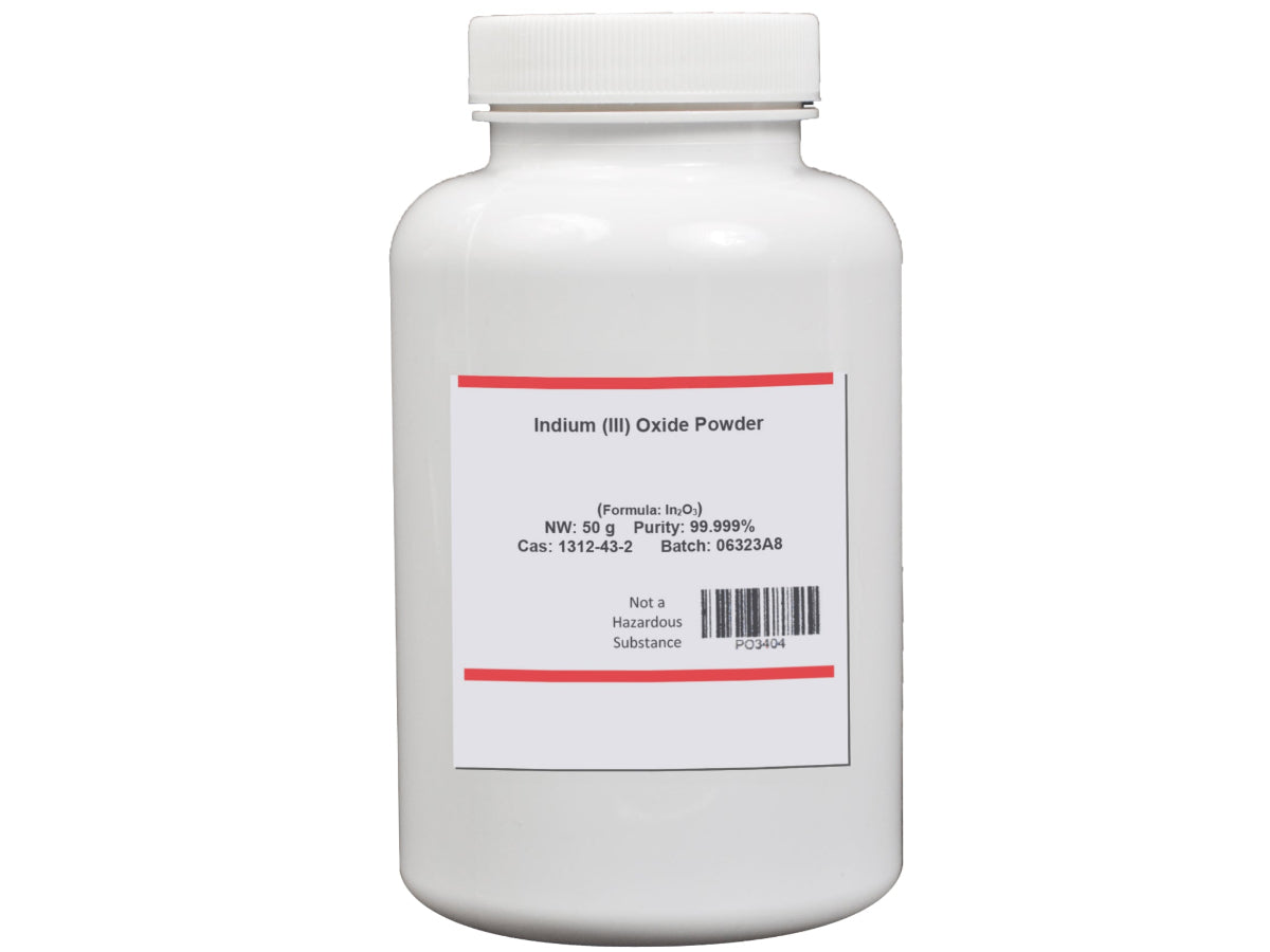 Cell Lab Indium Oxide Powder, 99.999% (5N) In2O3 for ITO Coatings, Optoelectronics and Semiconductor R&D with High Optical Transparency