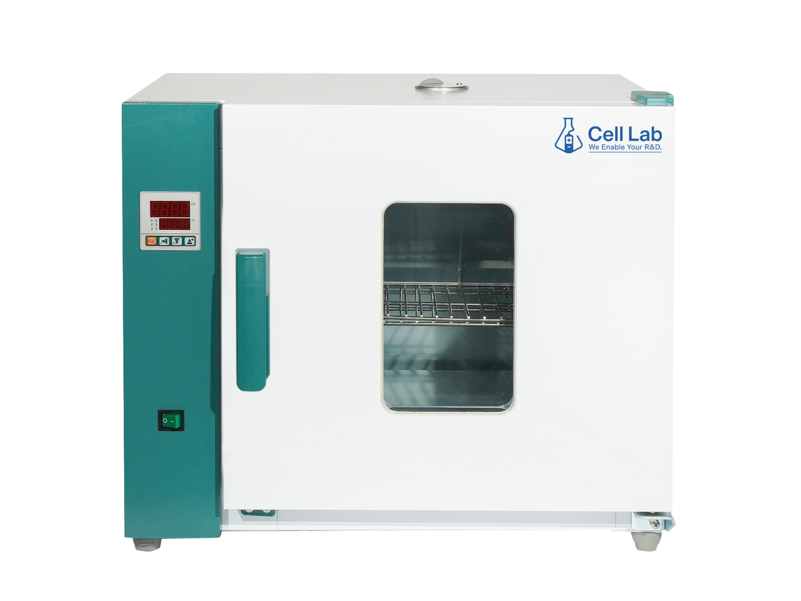 Cell Lab natural convection horizontal drying oven provides PID temperature control, stable low-disturbance airflow, and ±3.5% uniformity for precise laboratory drying, baking, and heat treatment.