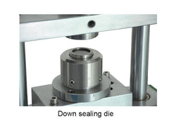 Cell Lab electric coin-cell crimper for CR20XX batteries provides up to 1200 kg adjustable pressure, PLC touchscreen control, and glovebox-compatible design for precise laboratory sealing.