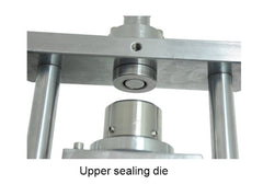 Cell Lab electric coin-cell crimper for CR20XX batteries provides up to 1200 kg adjustable pressure, PLC touchscreen control, and glovebox-compatible design for precise laboratory sealing.