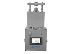 Cell Lab electric coin-cell crimper for CR20XX batteries provides up to 1200 kg adjustable pressure, PLC touchscreen control, and glovebox-compatible design for precise laboratory sealing.