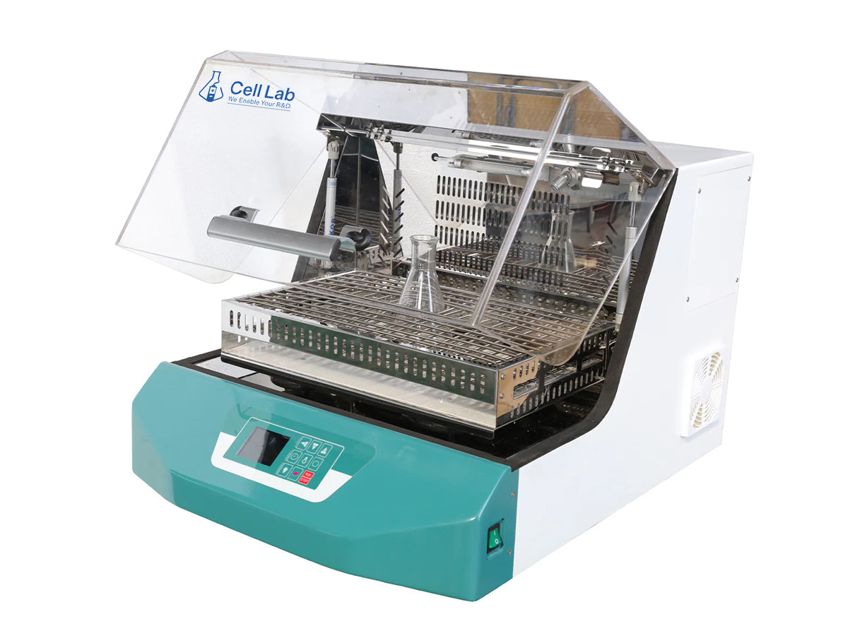 Cell Lab shaking incubator IB00065 with PID temperature control, 30–300 rpm oscillation and 50L chamber for microbial culture and laboratory research.