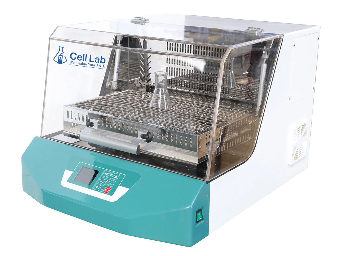 Cell Lab shaking incubator IB00065 with PID temperature control, 30–300 rpm oscillation and 50L chamber for microbial culture and laboratory research.