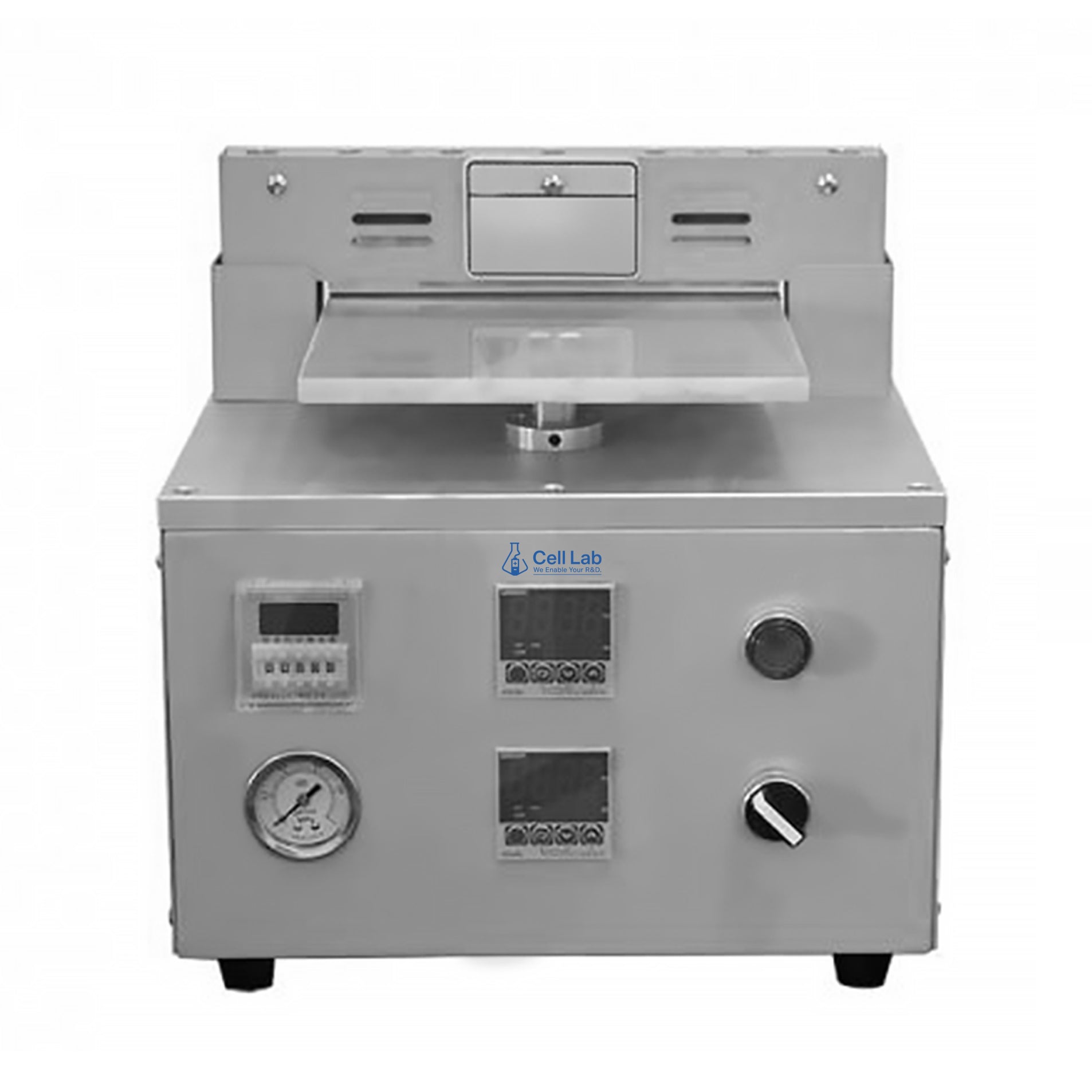 Cell Lab Top-Side Heat Sealing Machine offers precise temperature and pressure control for aluminium pouch cell sealing before electrolyte filling, ensuring uniform adhesion and high-quality encapsulation.