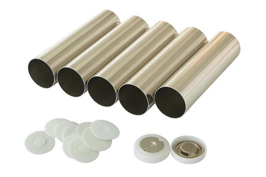 Cell Lab 18650 Battery Steel Cases, Nickel-Plated Cylindrical Housings with Anti-Explosion Caps, PTC and Insulation Rings for Li-Ion Cell Assembly and R&D