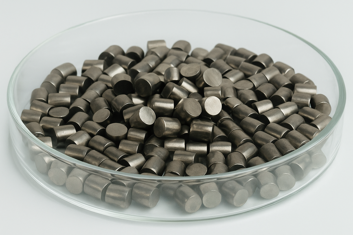 Cell Lab 3N5 (99.95%) Tantalum (Ta) Pellets – high-purity refractory metal for vacuum evaporation, semiconductor coating, and optical applications. Excellent E-Beam stability, corrosion resistance, and customisable pellet sizes.