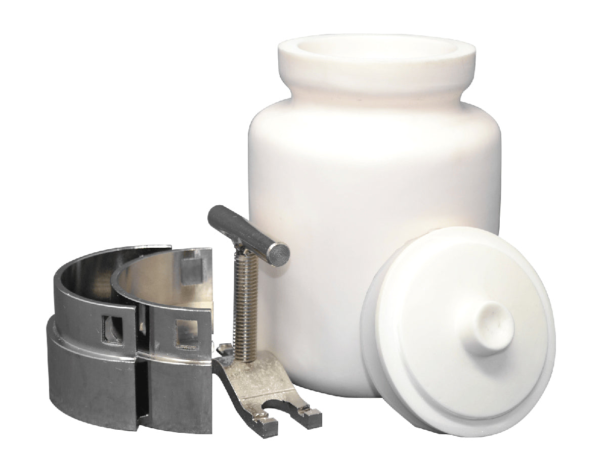 Cell Lab 99% high alumina ceramic roller mill jars (0.5–15 L) provide excellent abrasion resistance and chemical stability for high-purity grinding in labs.