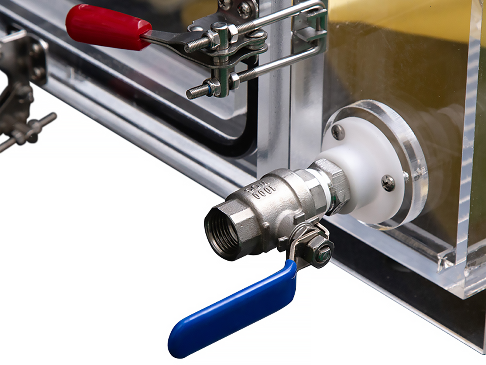 Cell Lab acrylic glove box with transfer chamber provides a low-oxygen and low-moisture environment for safe laboratory chemical handling. Transparent PMMA construction  ideal for teaching and research applications.