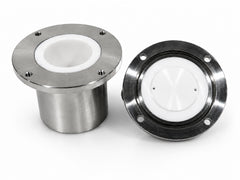 Cell Lab alumina vacuum milling jars with SUS304 vacuum sleeve for inert gas and vacuum planetary ball milling of ceramic and battery materials.