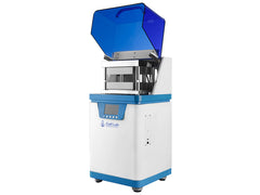 Cell Lab automatic hot press with 60 ton capacity, dual 500×500 mm heating platens and programmable control for battery, composite and material research applications.
