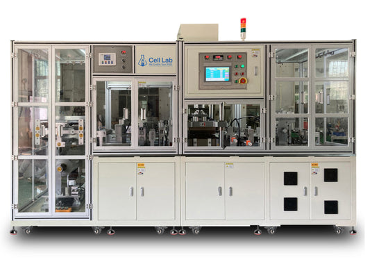Cell Lab automatic pouch-cell case forming machine with servo punching and roll-feeding offers ± 0.15 mm accuracy, wrinkle-free laminated film shaping, and intelligent tension control for battery R&D and production.