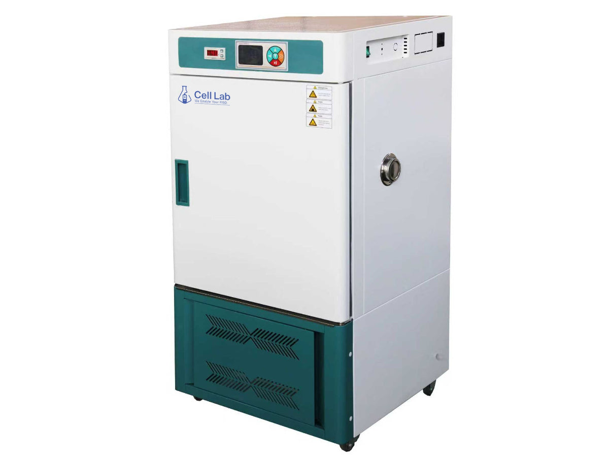 Cell Lab refrigerated cooling incubator with 0–65 °C range, PID control and forced air circulation for microbiology, BOD testing and laboratory research.