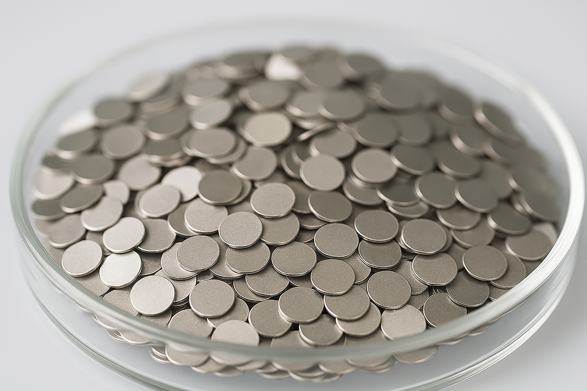 Cell Lab Battery Grade Lithium Chips — 99.9% pure lithium metal chips for coin cells (CR2016, CR2032), Li-ion & Li-metal battery research.