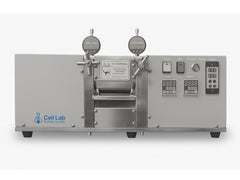 Cell Lab benchtop heated roller press for battery electrode calendaring offers ≤ 2 µm precision and compact glovebox-compatible design for R&D densification.
