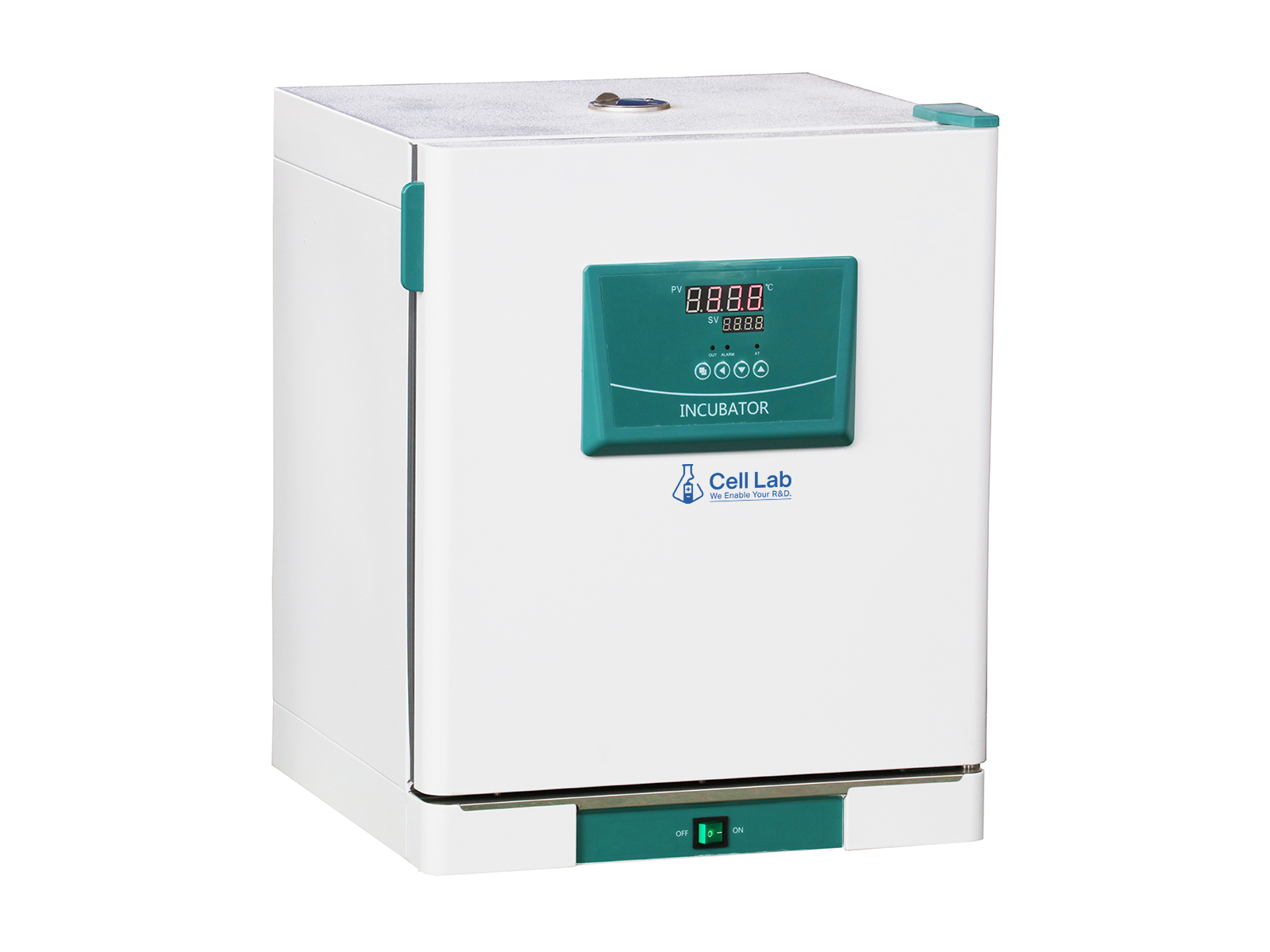 Cell Lab Compact natural-convection incubator with PID digital control (45–210 L) for microbial and bacterial culturing. Features mirror stainless steel chamber, ± 0.5 °C precision, and energy-efficient design for stable laboratory incubation.