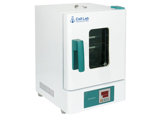 Cell Lab constant temperature incubator series with PID control, 18L–250L capacities and 0–65 °C operation for microbiology, drying and laboratory incubation.