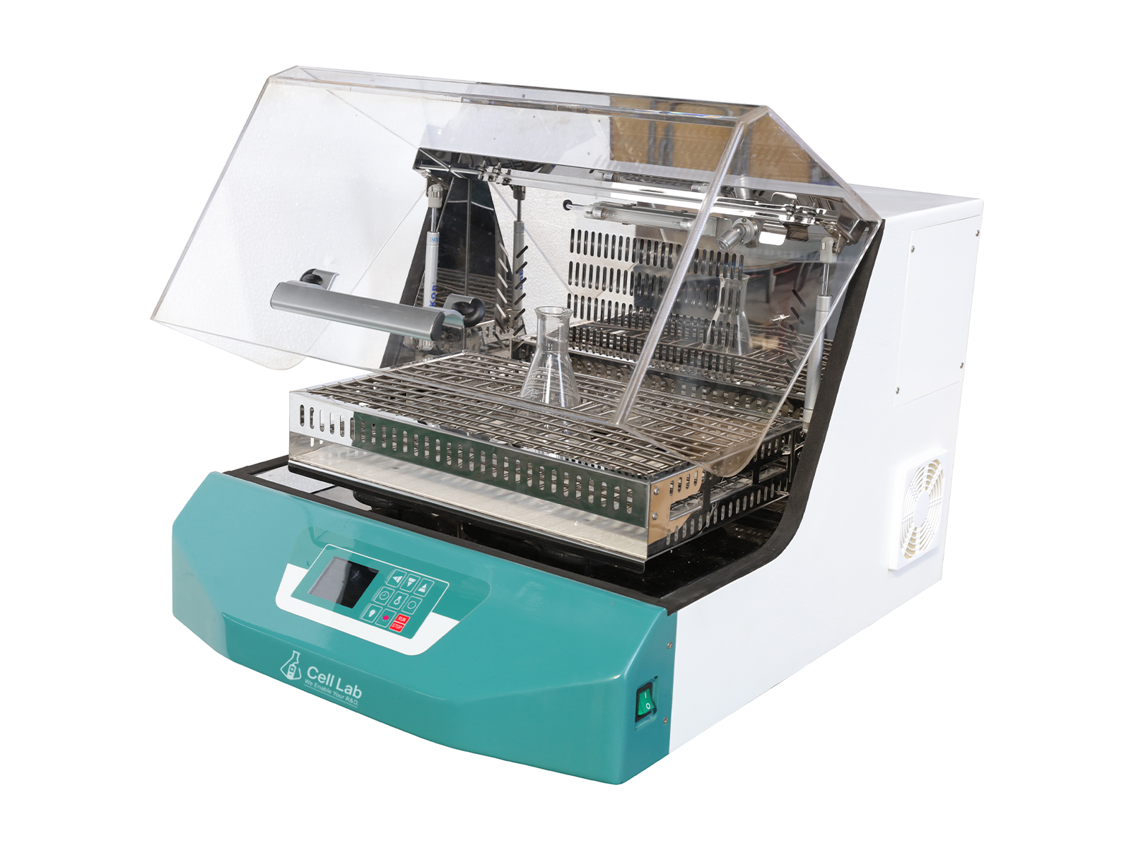 Cell Lab Compact PID-controlled orbital shaking incubator with LCD display for microbial and biochemical culture. Provides 4–65 °C range, ± 0.1 °C precision and smooth, quiet operation for laboratory research.