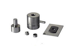 Cell Lab FTIR KBr pellet die set with 13 mm diameter and tungsten carbide construction for infrared spectroscopy sample preparation and laboratory powder analysis.