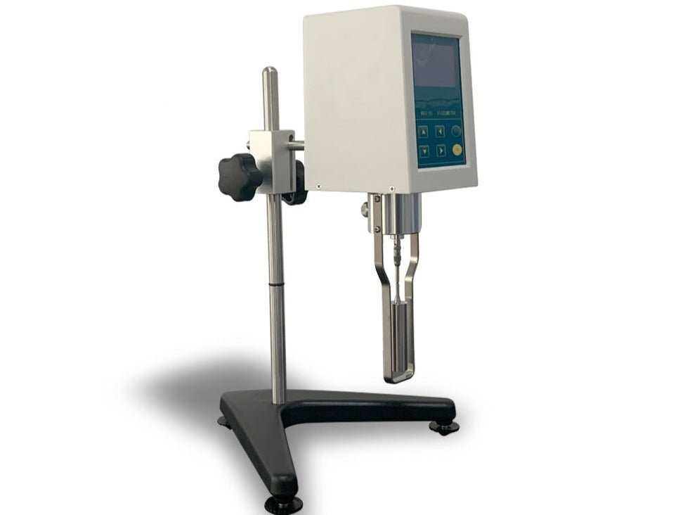 Cell Lab digital viscometer for battery slurry measures 1–2×10⁶ mPa·s with ±2 % accuracy and multi-speed control—ideal for cathode and anode viscosity testing in lithium battery R&D.