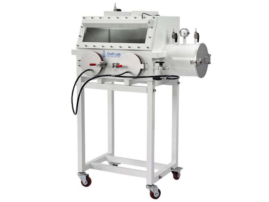 Cell Lab compact stainless steel glove box with antechamber provides a high-purity inert atmosphere for battery R&D, semiconductor research, and chemical synthesis. Durable 304 stainless steel design with customisable options.