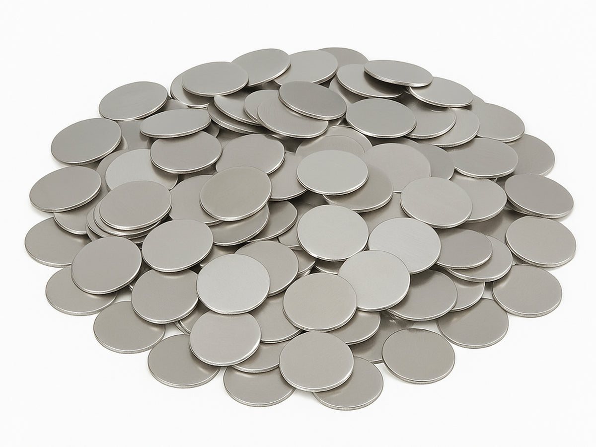 Cell Lab Lithium-Magnesium (Li-Mg) Alloy Chip [Ø16 mm × 0.6 mm] — high-energy-density anode for Li-ion battery research. Safer, stable, glove-box ready.