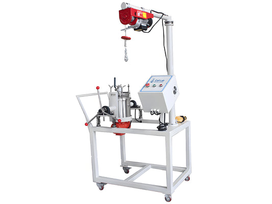 Cell Lab planetary ball mill loading system for 20–100 L mills, integrating feeding, dumping and vibration to improve efficiency and safety in lab and industrial ball milling.