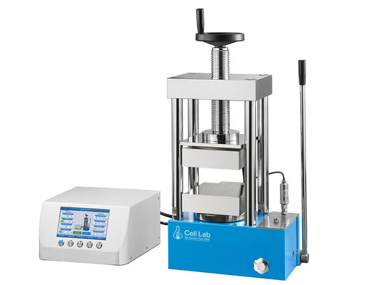 Cell Lab 30T–40T Heated Lab Press (300 °C) with Dual 300 × 300 mm or 400 × 400 mm Plates for Polymers, Ceramics and Battery R&D