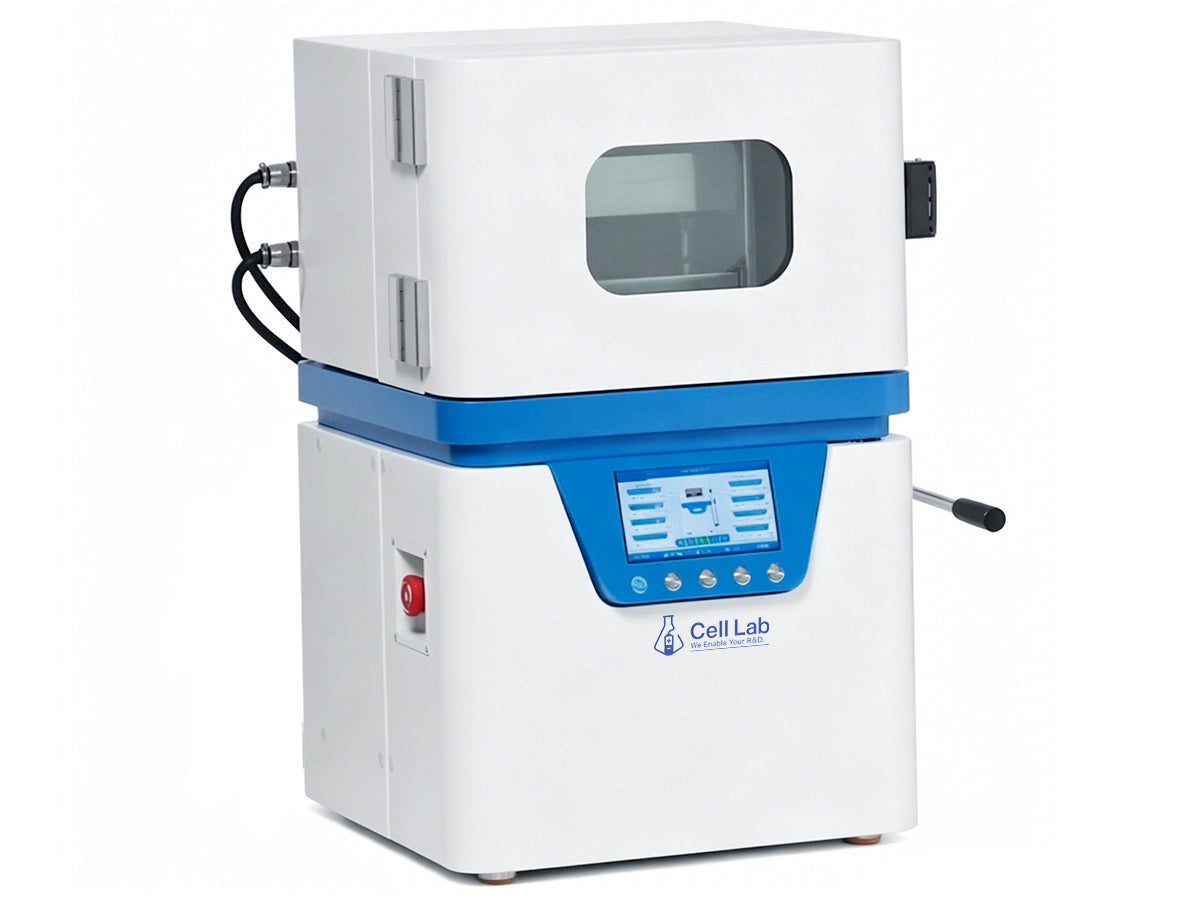 Cell Lab 10T Manual Vacuum Heated Lab Press – Dual 200×200 mm Plates, 500°C, –0.1 MPa Chamber for Battery Research, Polymer, Ceramics & Thin Film