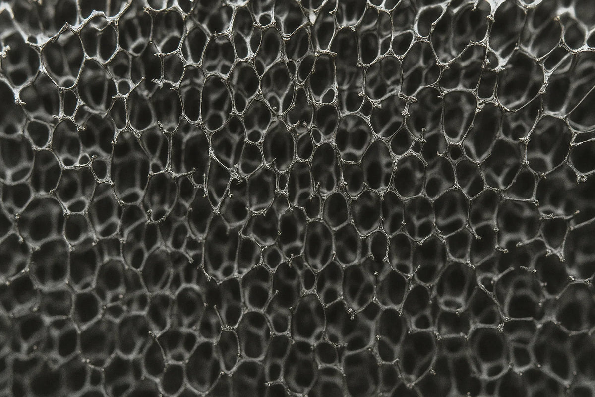 Cell Lab porous graphene foam (50 × 50 × 1.2 mm) – CVD-fabricated ultra-light 3D graphene substrate for batteries, supercapacitors and sensors. High conductivity, low density, and nickel-supported durability.