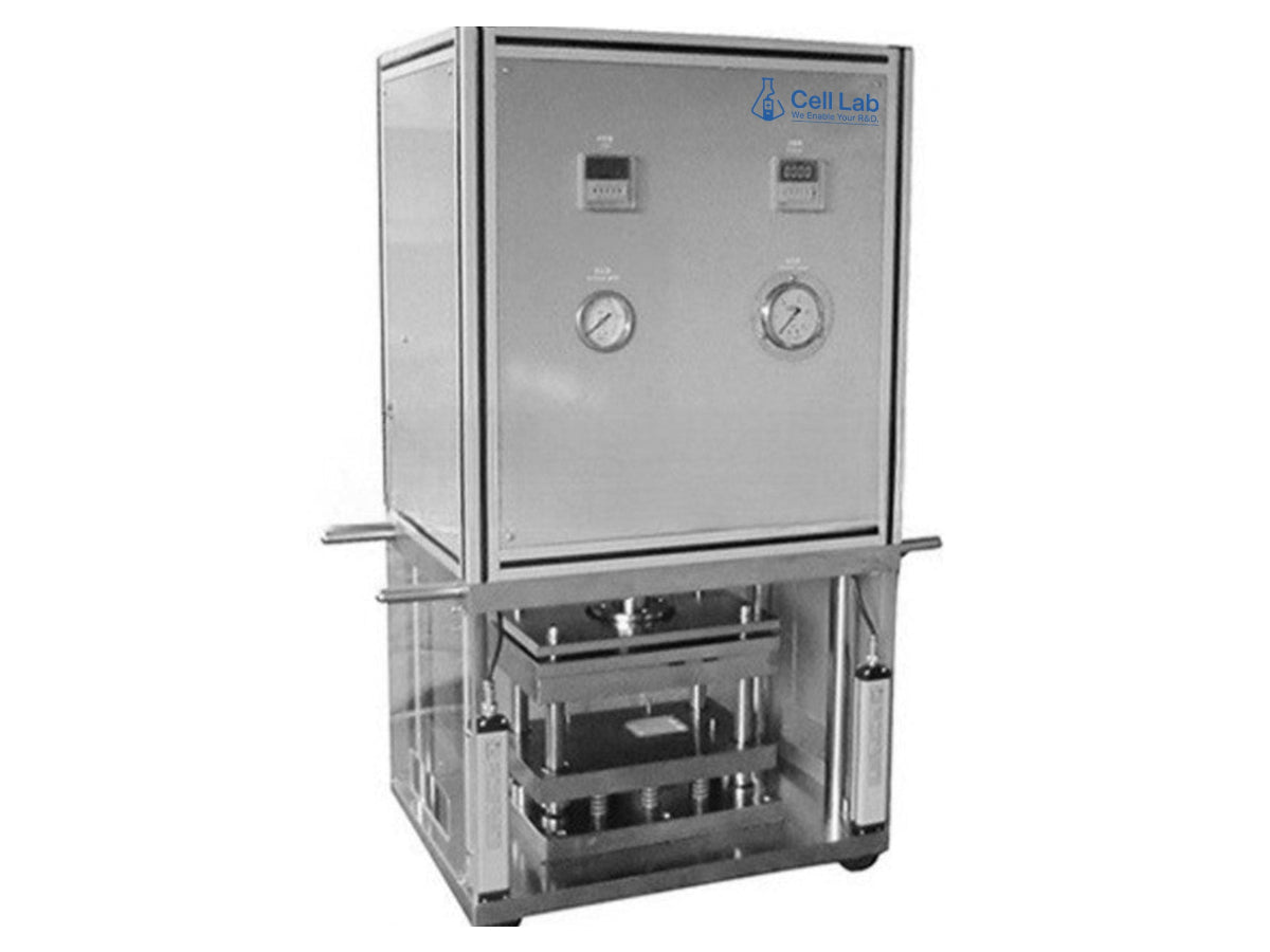Cell Lab Compact Pouch Cell Forming Machine for Aluminium-Laminated Films with 3 T Pressure, 6 mm Forming Depth and Customisable Mould Size