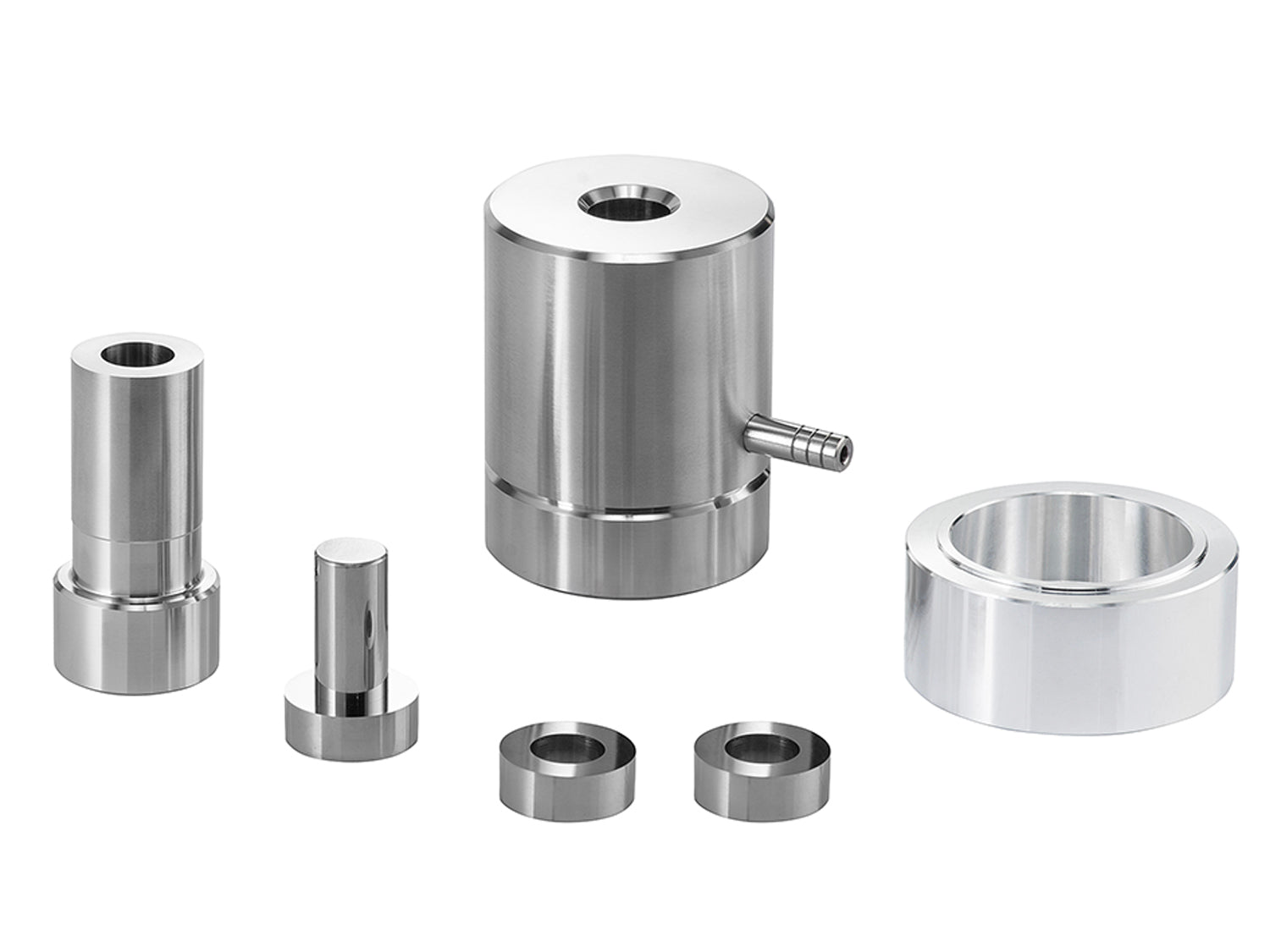 Cell Lab ring-shaped dry pellet pressing die sets — stainless steel RC60–62 dies for ring pellet formation in catalysis, gas absorption, batteries, and pharmaceuticals.