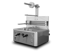 Cell Lab semi-automatic pouch cell stacking machine for electrode alignment offers Z-shape layering, 200 × 200 mm capacity, and compact benchtop design for precise battery R&D assembly.