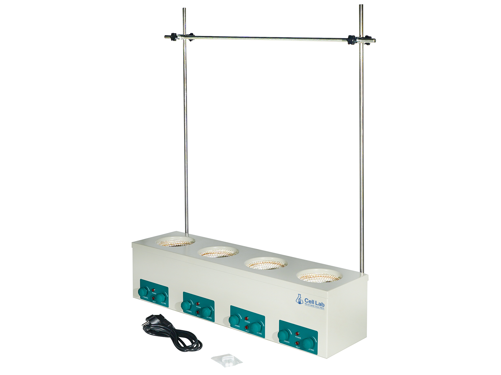 Cell Lab multi-flask magnetic stirring heating mantles enable simultaneous heating and stirring of up to six flasks at 450 °C with optional magnetic stirring, perfect for parallel synthesis and laboratory R&D.