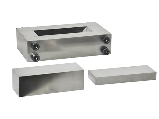 Cell Lab square dry pellet pressing die sets with splice structure, reinforced design for high-pressure large-sample pressing in ceramics, metallurgy, pharmaceuticals, and energy materials.