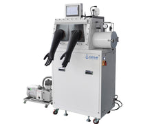 Cell Lab stainless steel glove boxes with gas purification system maintain O₂ / H₂O < 1 ppm for battery, OLED, and semiconductor research.