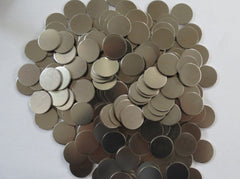 Cell Lab stainless steel spacer discs (15.8 mm × 1.0 mm, 100 pcs) for CR2016, CR2025, and CR2032 coin cell assembly. Precision 304SS construction ensures durability, conductivity, and reliability.