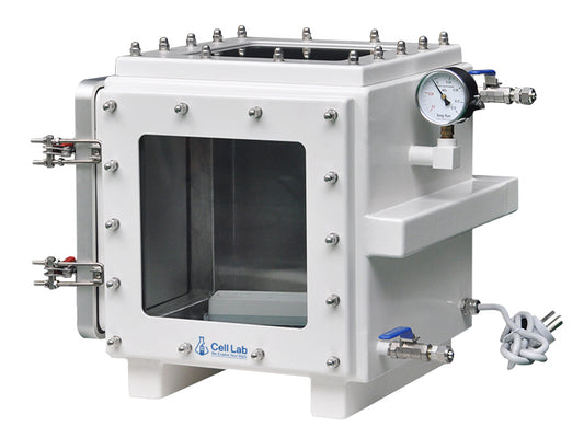 Cell Lab stainless steel vacuum chambers provide high-purity storage for air-sensitive materials, inert gas control and durable 304 stainless steel.