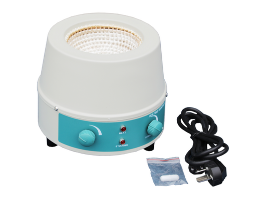 Cell Lab stirring heating mantles combine precise magnetic stirring and uniform heating up to 450 °C, ideal for chemical synthesis, distillation.