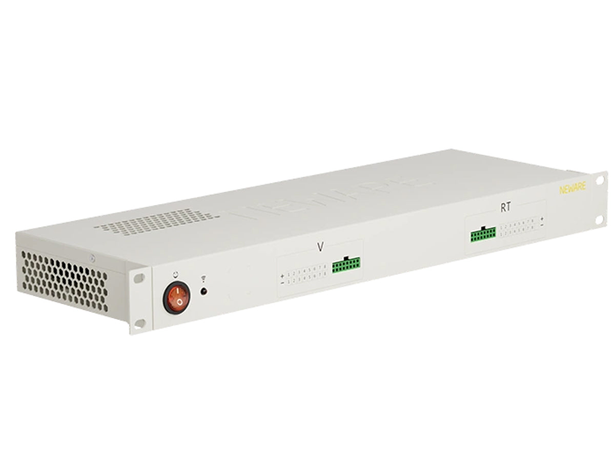 Neware CA-4008n-1U-5VT-TC auxiliary channel unit with voltage and temperature monitoring, thermocouple support, and RS485 communication for battery testing systems.